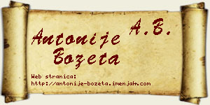 Antonije Bozeta vizit kartica
